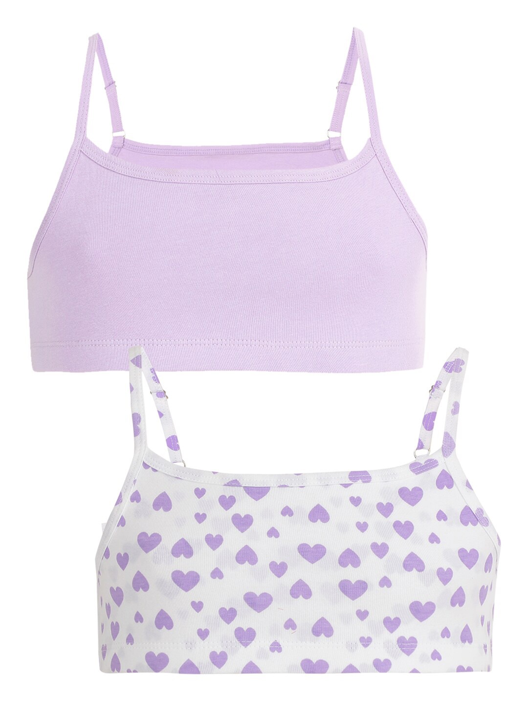 

Charm n Cherish Girls Pack of 2 Beginners Bra - Full Coverage, Purple