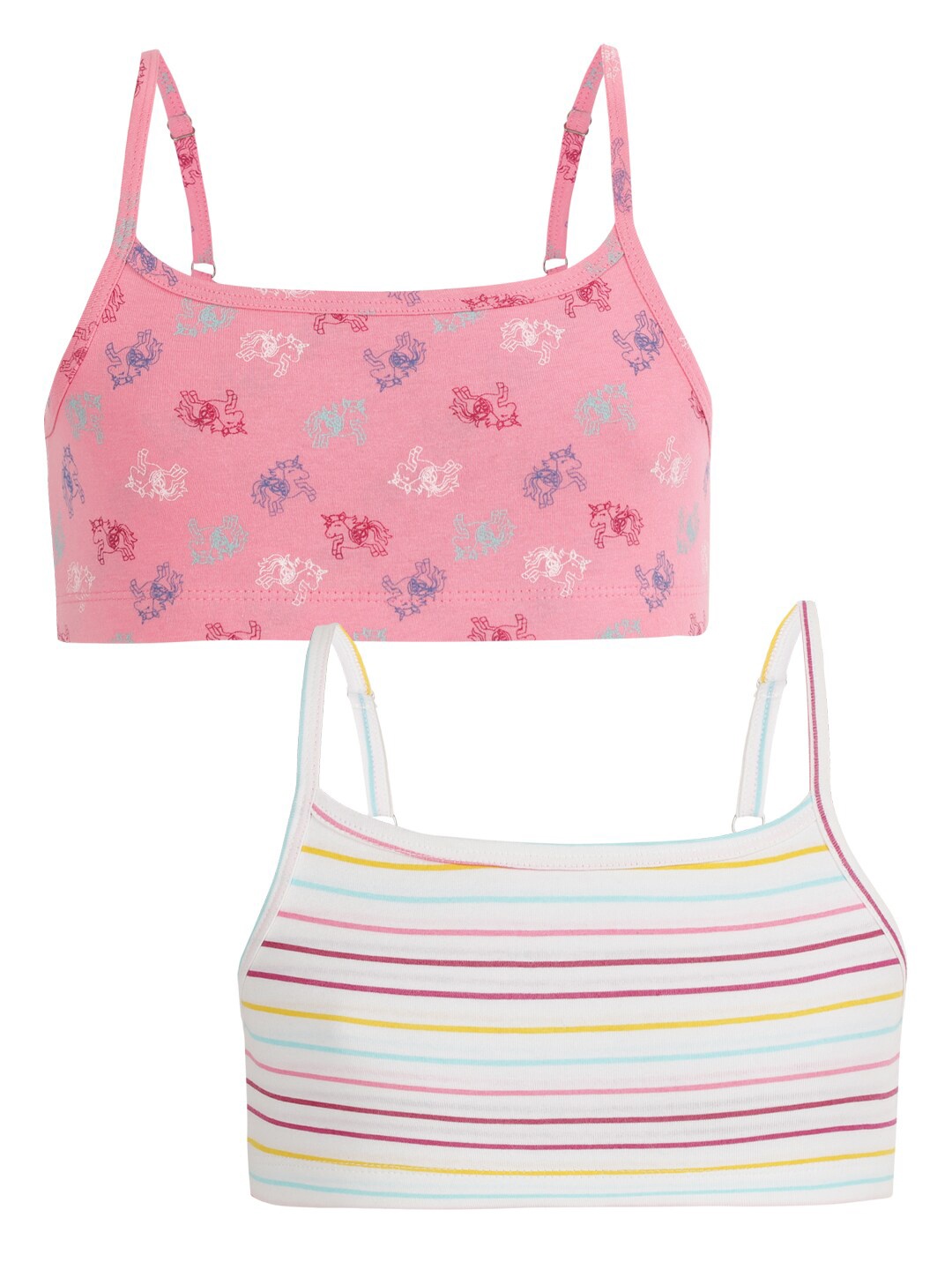 

Charm n Cherish Girls Pack of 2 Beginners Bra - Full Coverage, Pink