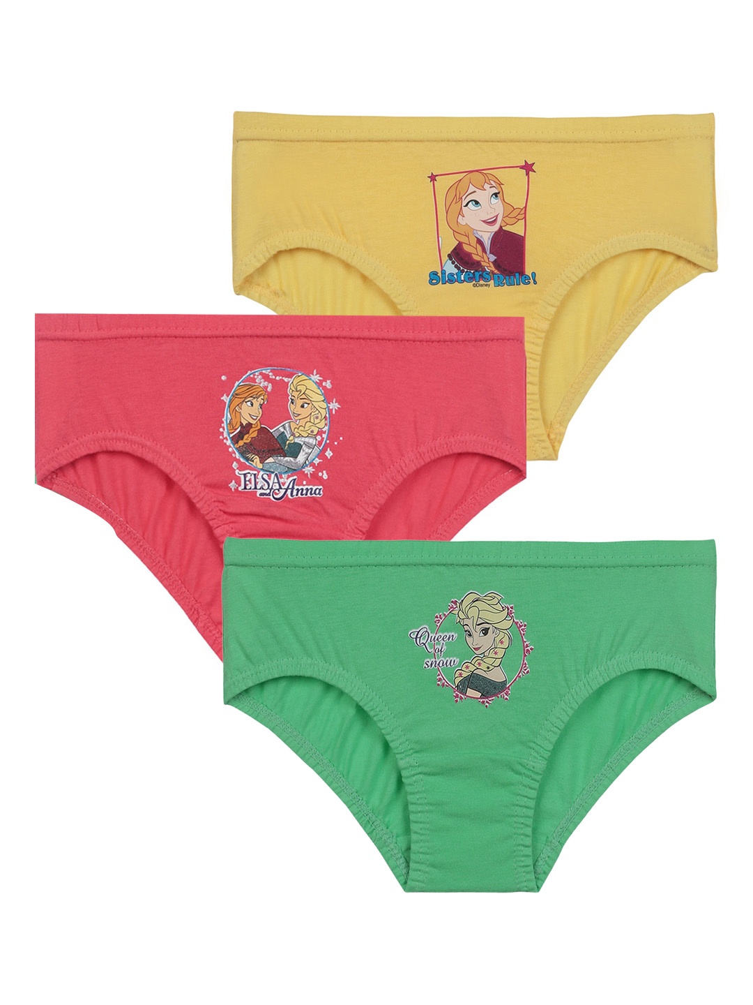 

Bodycare Girls Pack Of 3 Assorted Frozen Printed Cotton Basic Briefs