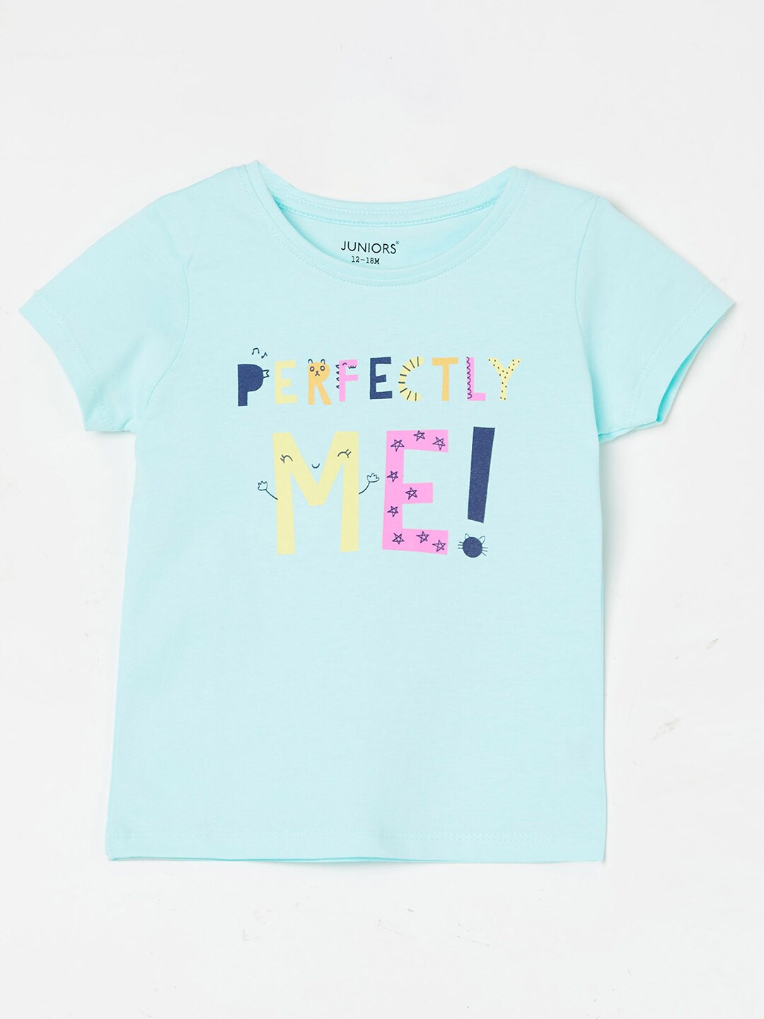 

Juniors by Lifestyle Girls Typography Printed Cotton T-shirt, Blue
