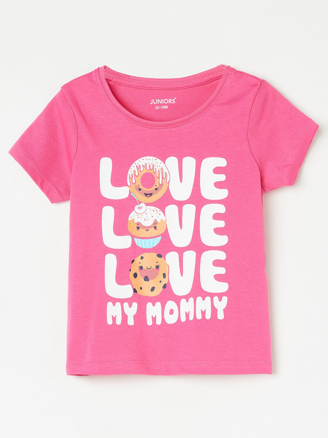 

Juniors by Lifestyle Girls Typography Printed Cotton T-shirt, Pink