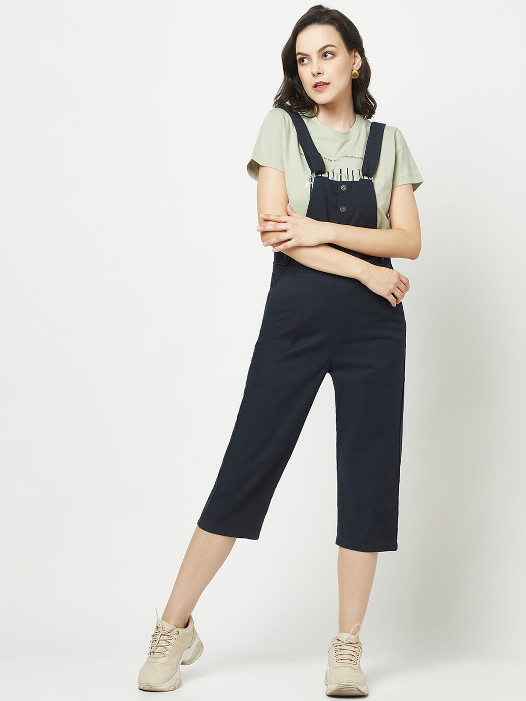 

Crimsoune Club Women Cotton Dungaree, Blue