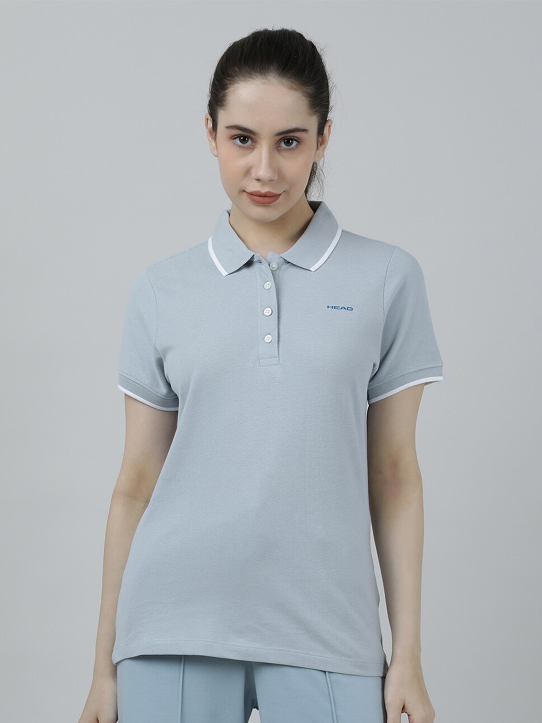 

Head Polo Collar short Sleeves Slim Fit T-shirt, Grey