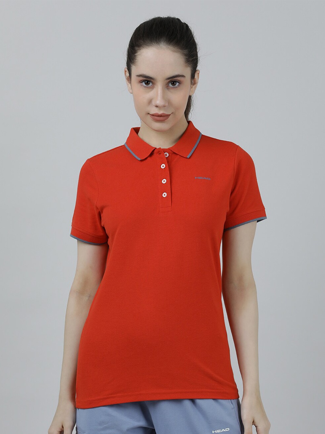 

Head Women Polo Collar Slim Fit T-Shirt, Red
