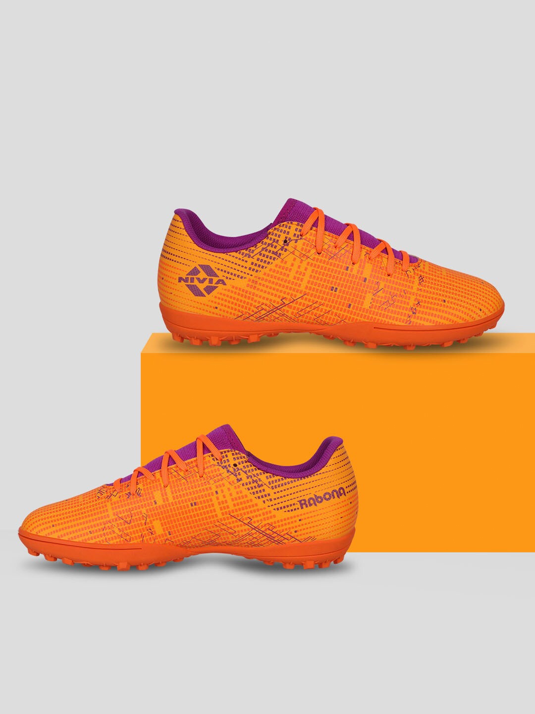 

NIVIA Men Rabona 2.0 Turf Non-Marking Football Shoes, Orange