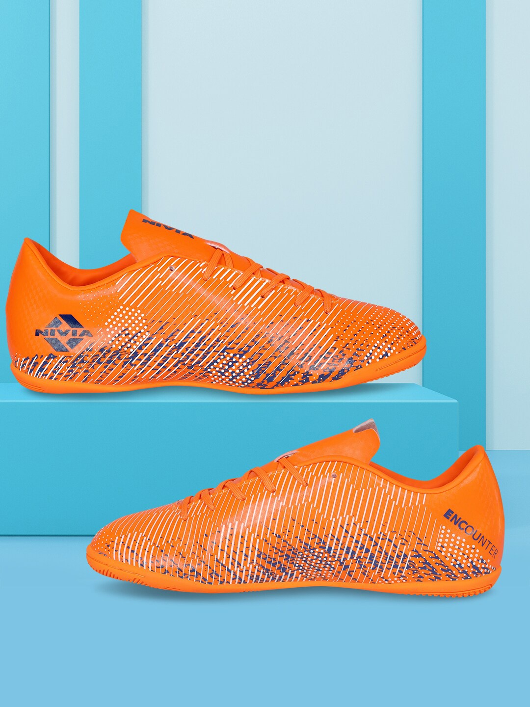 

NIVIA Men Encounter 9.0 Futsal Football Shoes, Orange