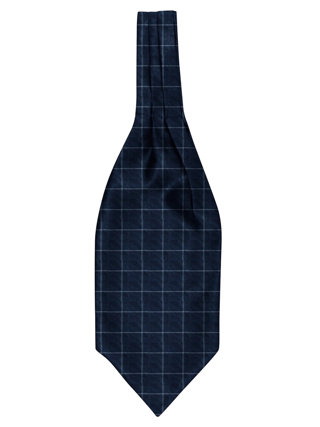 

Blacksmith Men Checked Ascot Tie, Navy blue