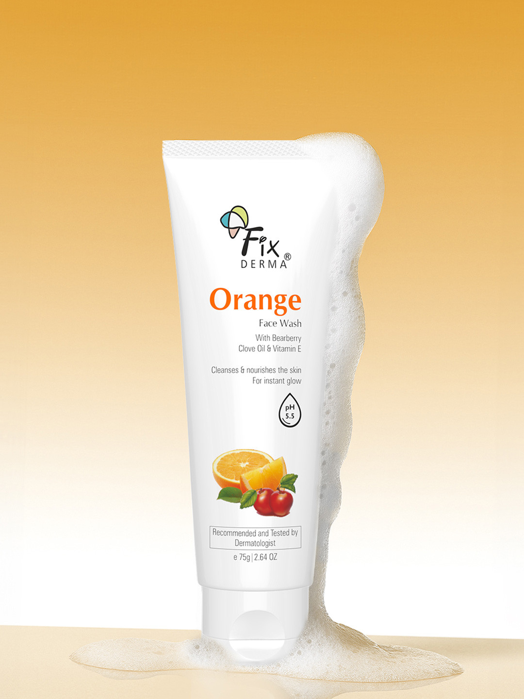 FIXDERMA Tan Removal Orange Face Wash with Vitamin E & Bearberry 75 gm