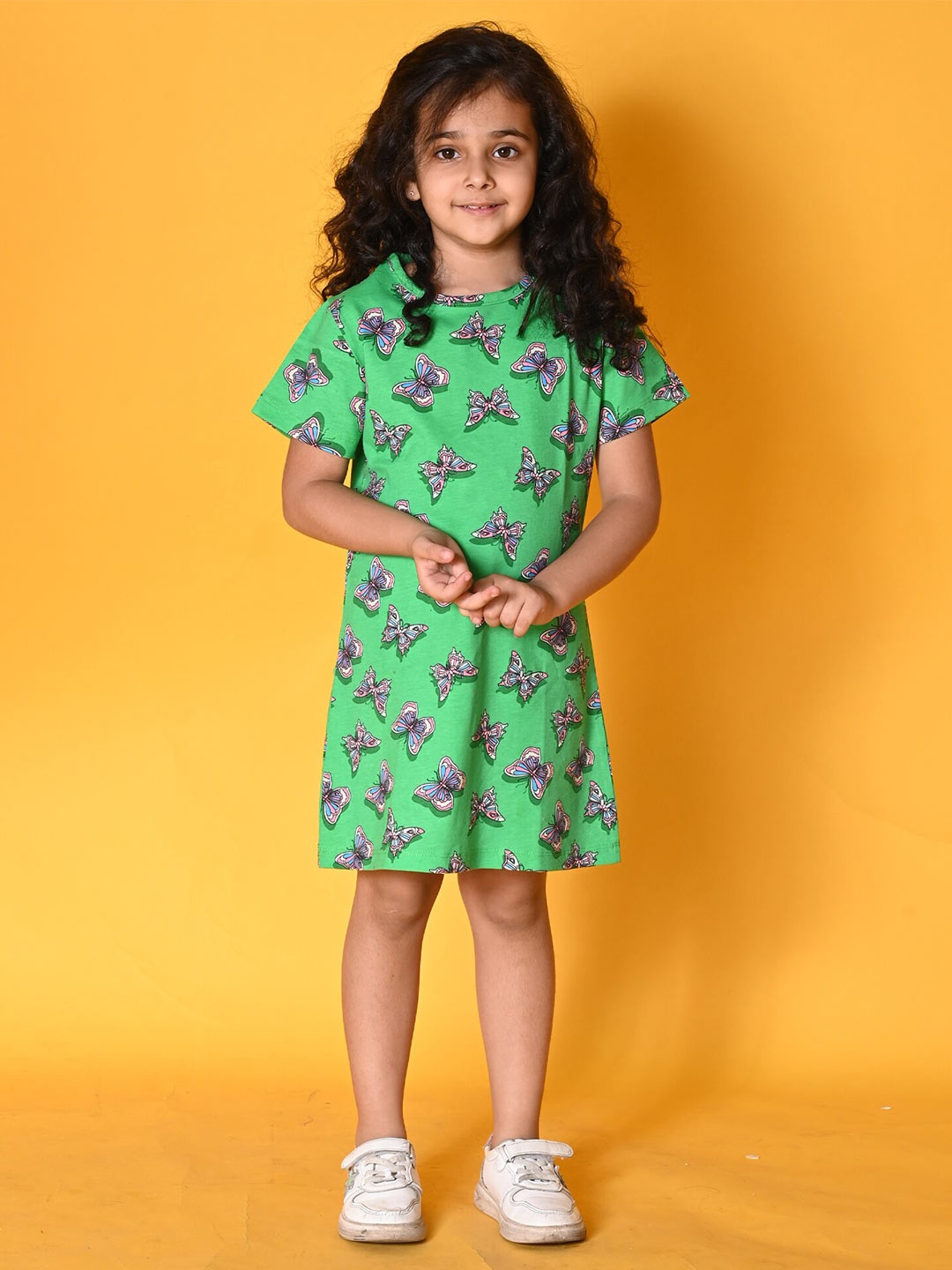 

Anthrilo Girls Green Printed Nightdress