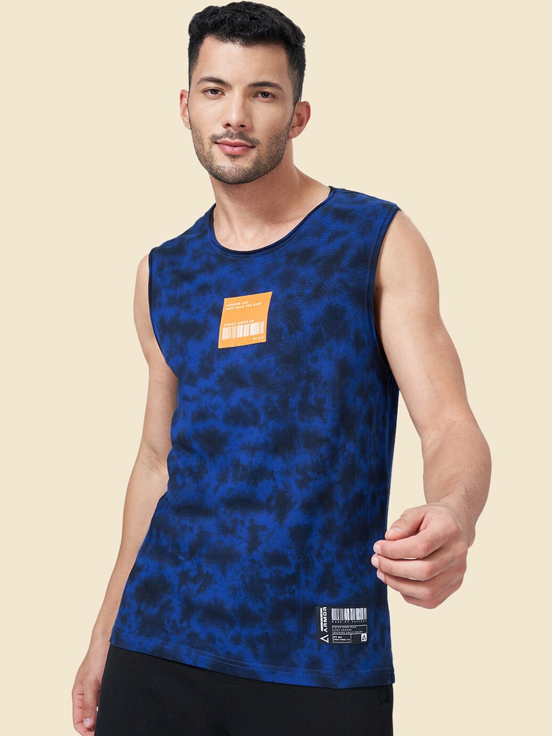 

Street Armor by Pantaloons Printed Pure Cotton Gym Innerwear Vest, Blue