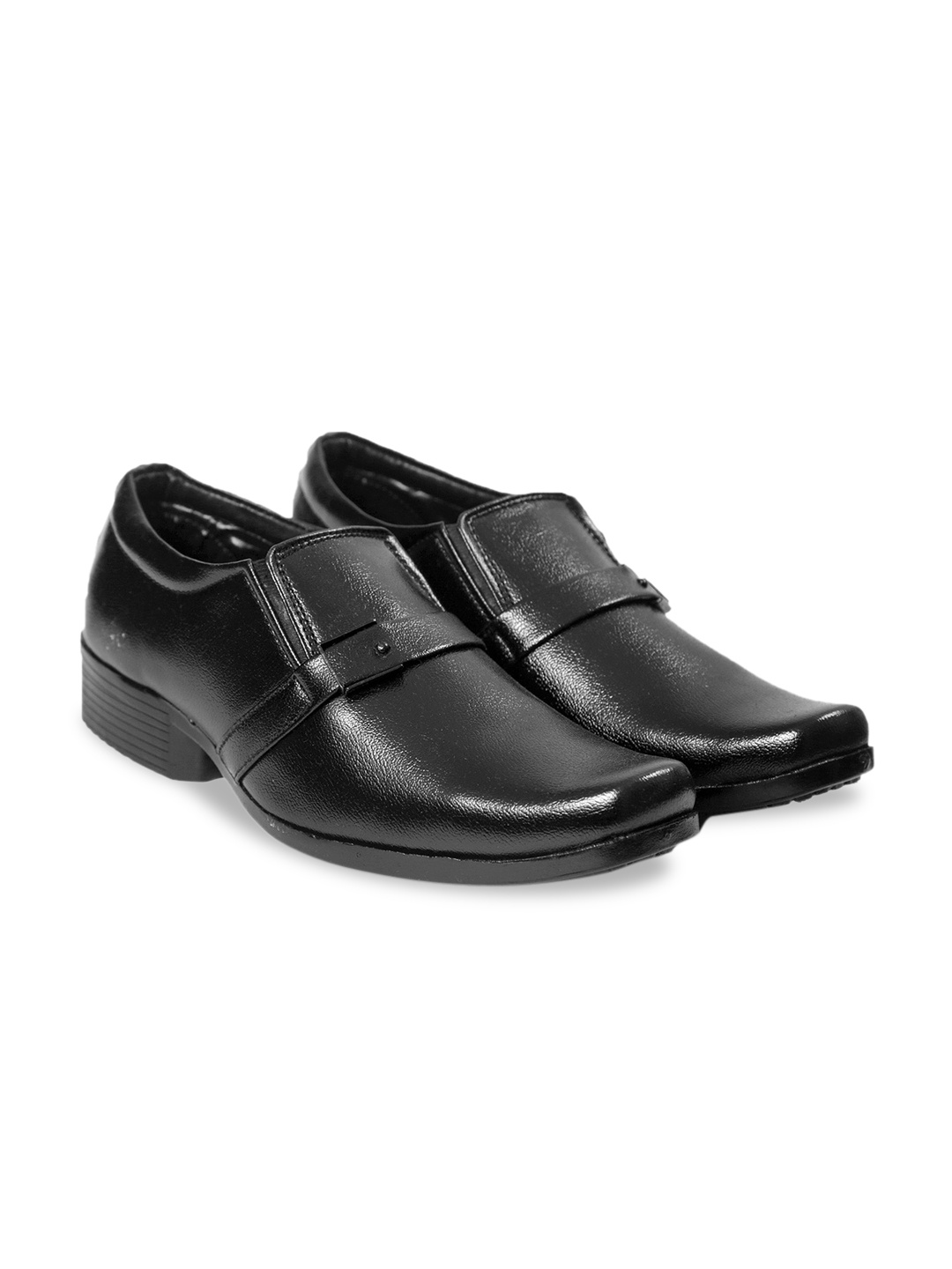 Bxxy Men Textured Formal Slip-On Shoes, Black