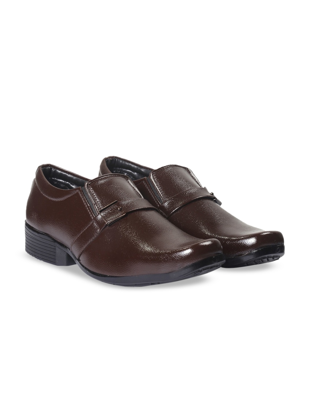

Bxxy Men Textured Formal Slip-On Shoes, Brown