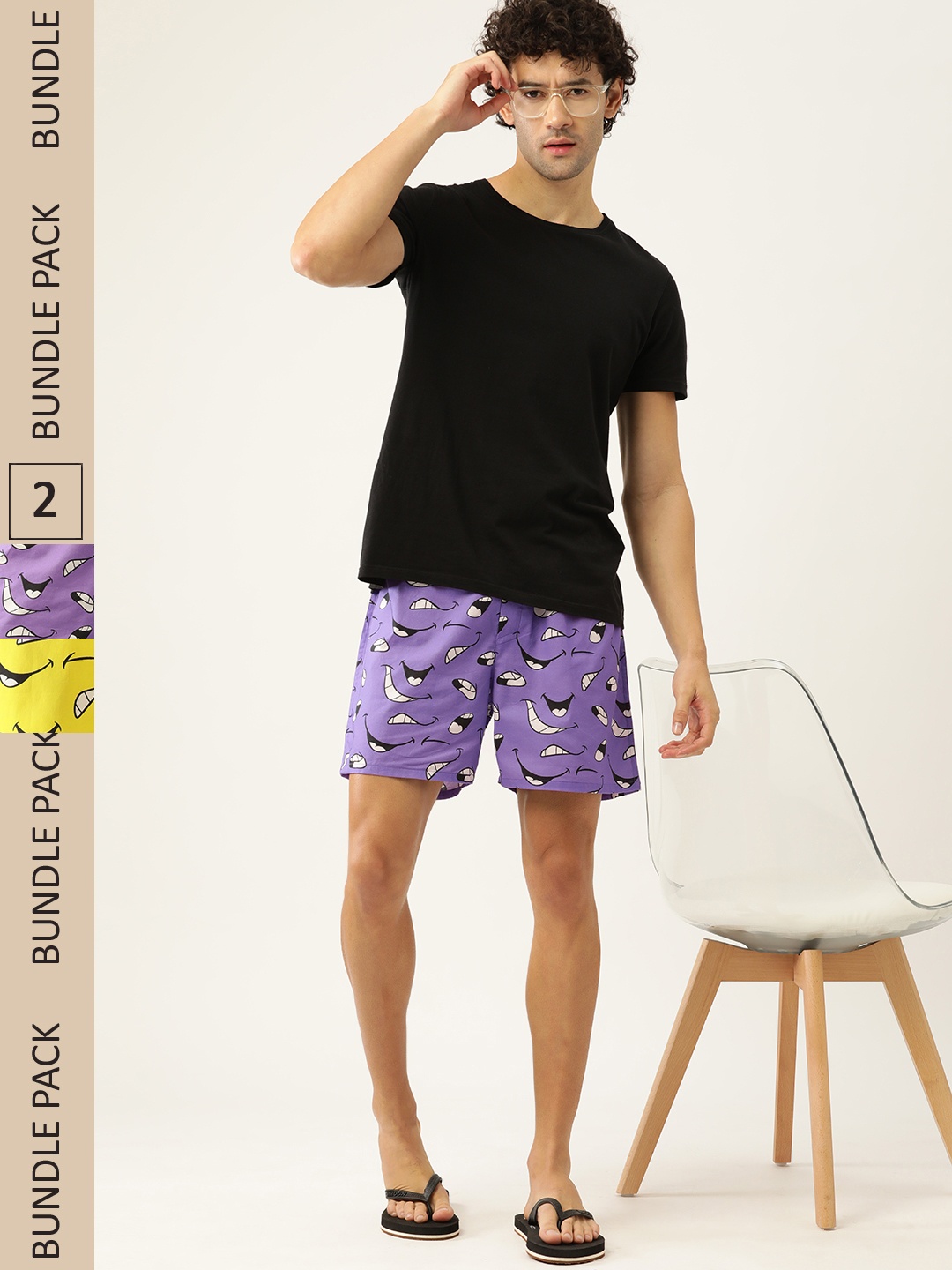 

Kook N Keech Men Set of 2 Marvel Printed Cotton Boxers KS22M744, Purple