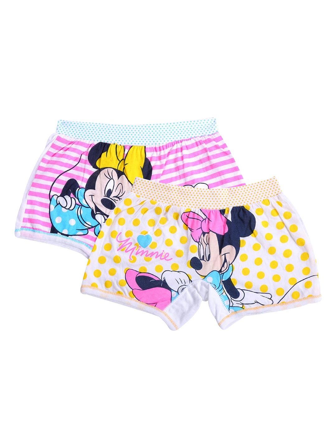 

Bodycare Kids Girls Pack Of 2 Minnie Mouse Printed Cotton Shorts, Pink