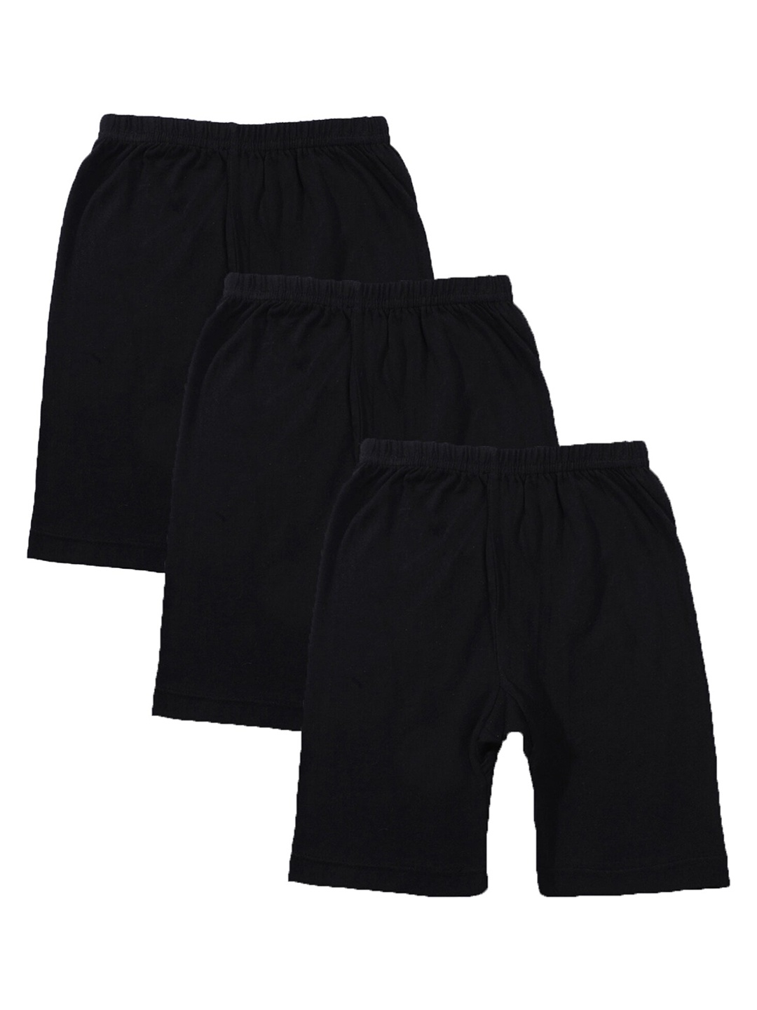 

Bodycare Kids Girls Pack Of 3 Mid-Rise Cotton Shorts, Black