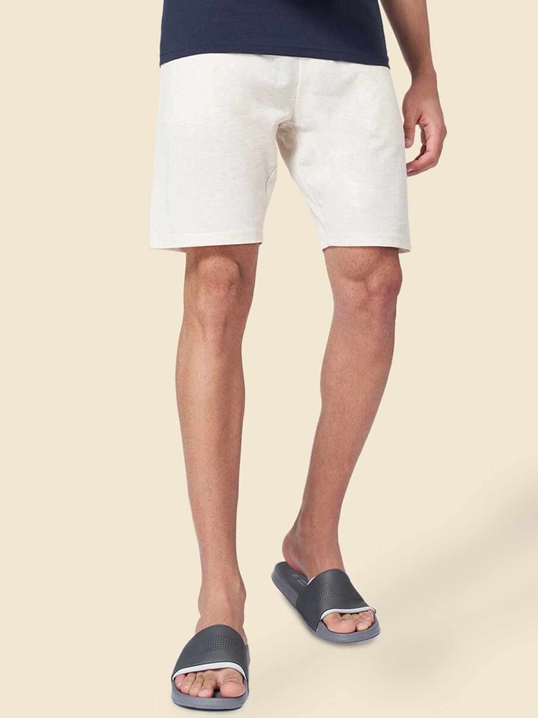 

Ajile by Pantaloons Men Mid-Rise Cotton Lounge Shorts, Off white