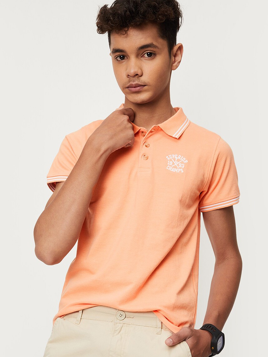 

max Boys Polo Collar T-shirt, Rust