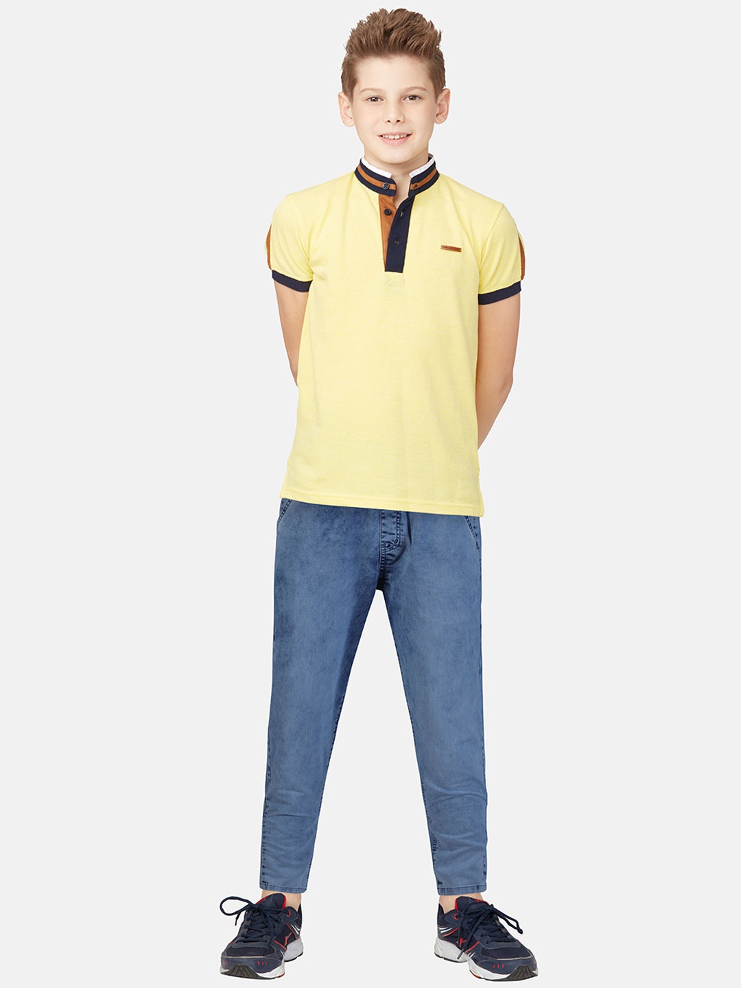 

Gini and Jony Boys Mid Rise Heavy Fade Whiskers Denim Jeans, Blue