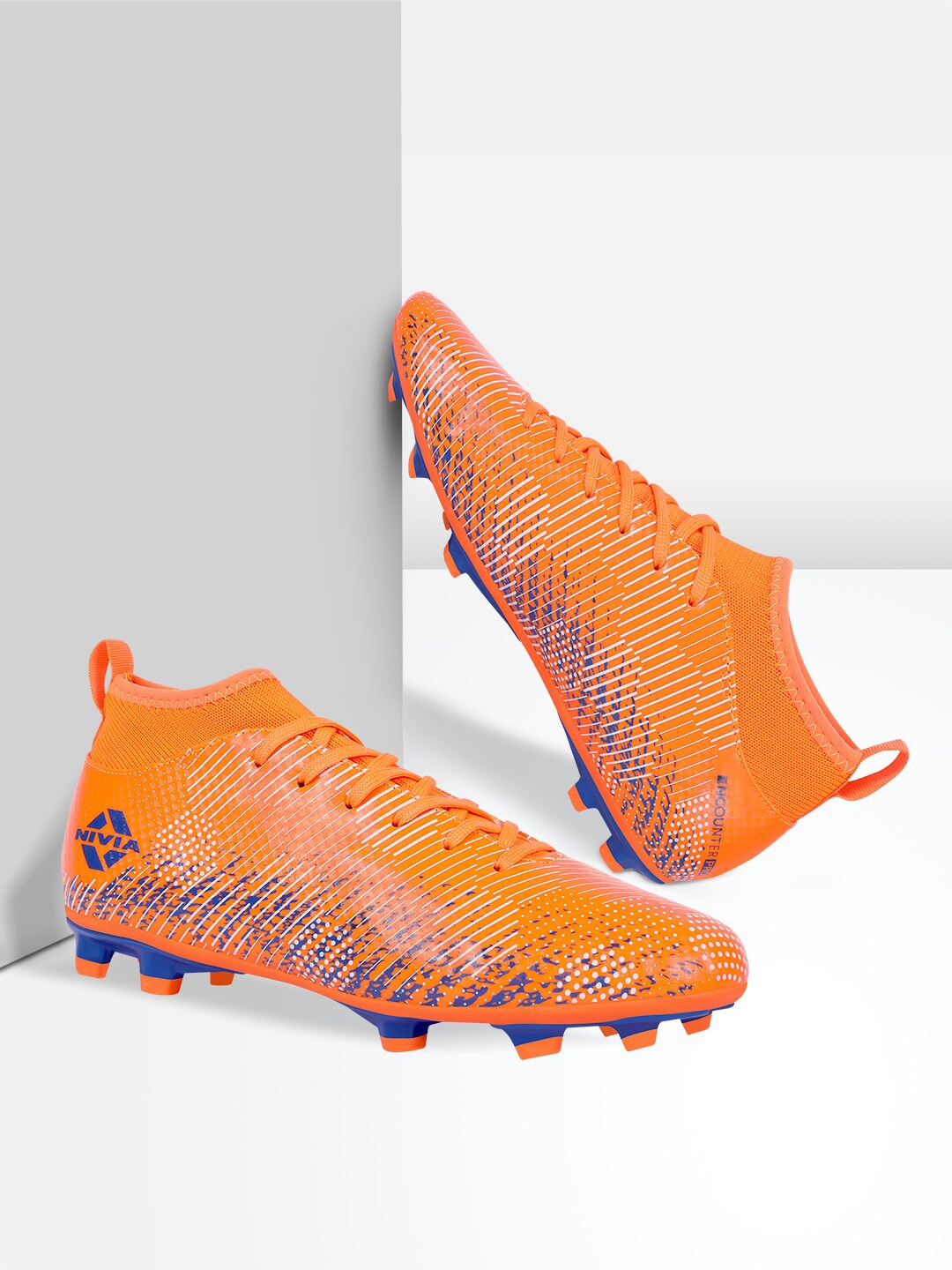 

NIVIA Men Pro Encounter 9.0 F.B Stud Non-Marking Football Shoes, Orange