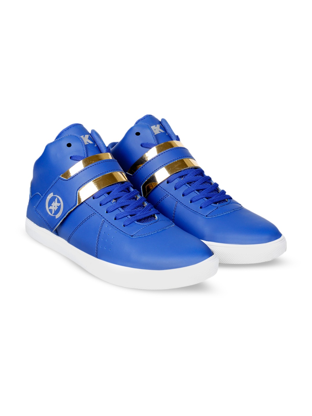 

Bxxy Men Mid Top Lightweight Contrast Sole Sneakers, Blue