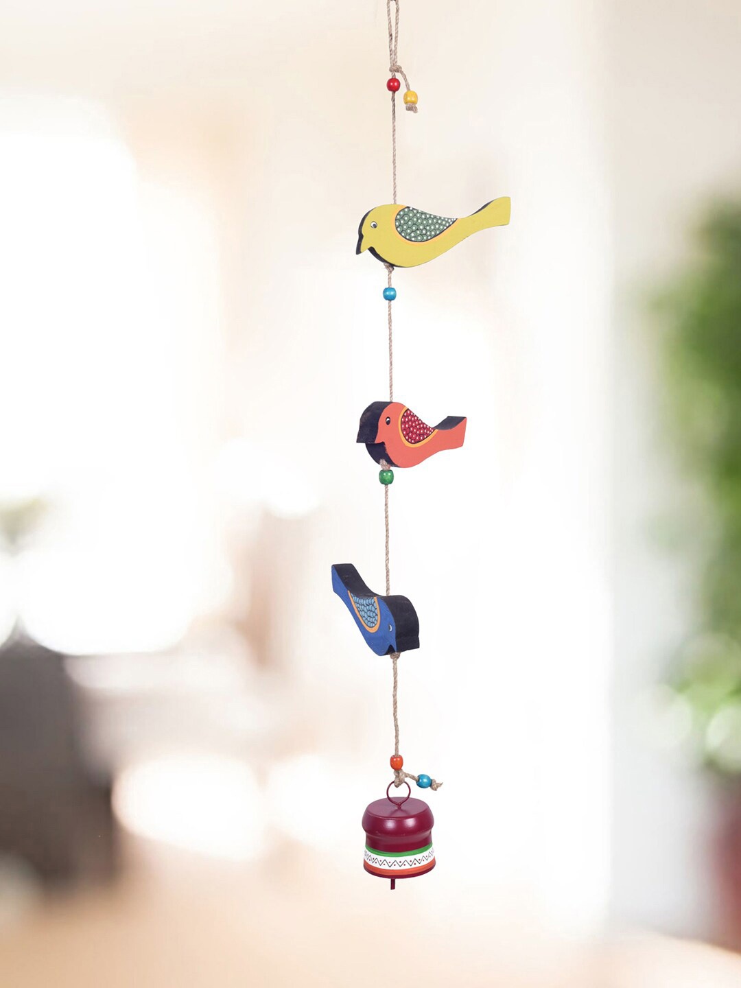 

AAKRITI ART CREATIONS Yellow & Blue Trinity Of Birds Windchime