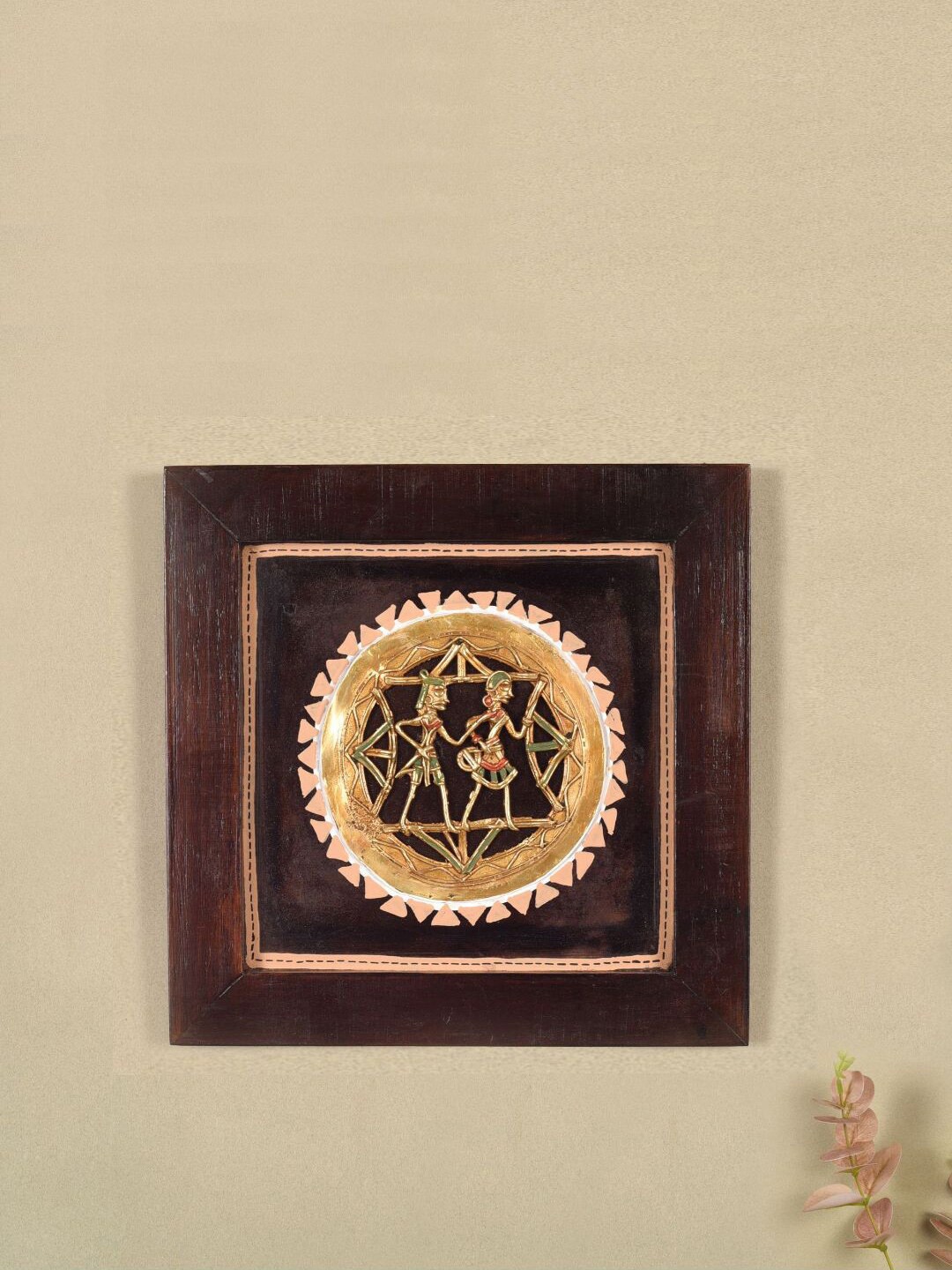 

AAKRITI ART CREATIONS Black & Beige Ethnic Dhokra Wall Art