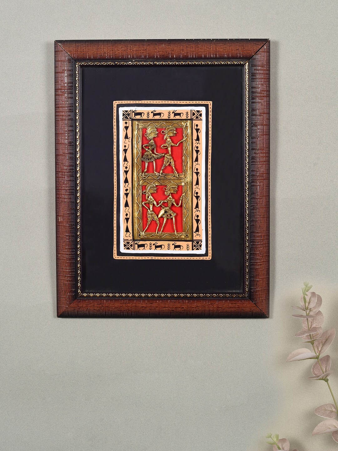 

AAKRITI ART CREATIONS Black & Brown Printed Framed Wall Art