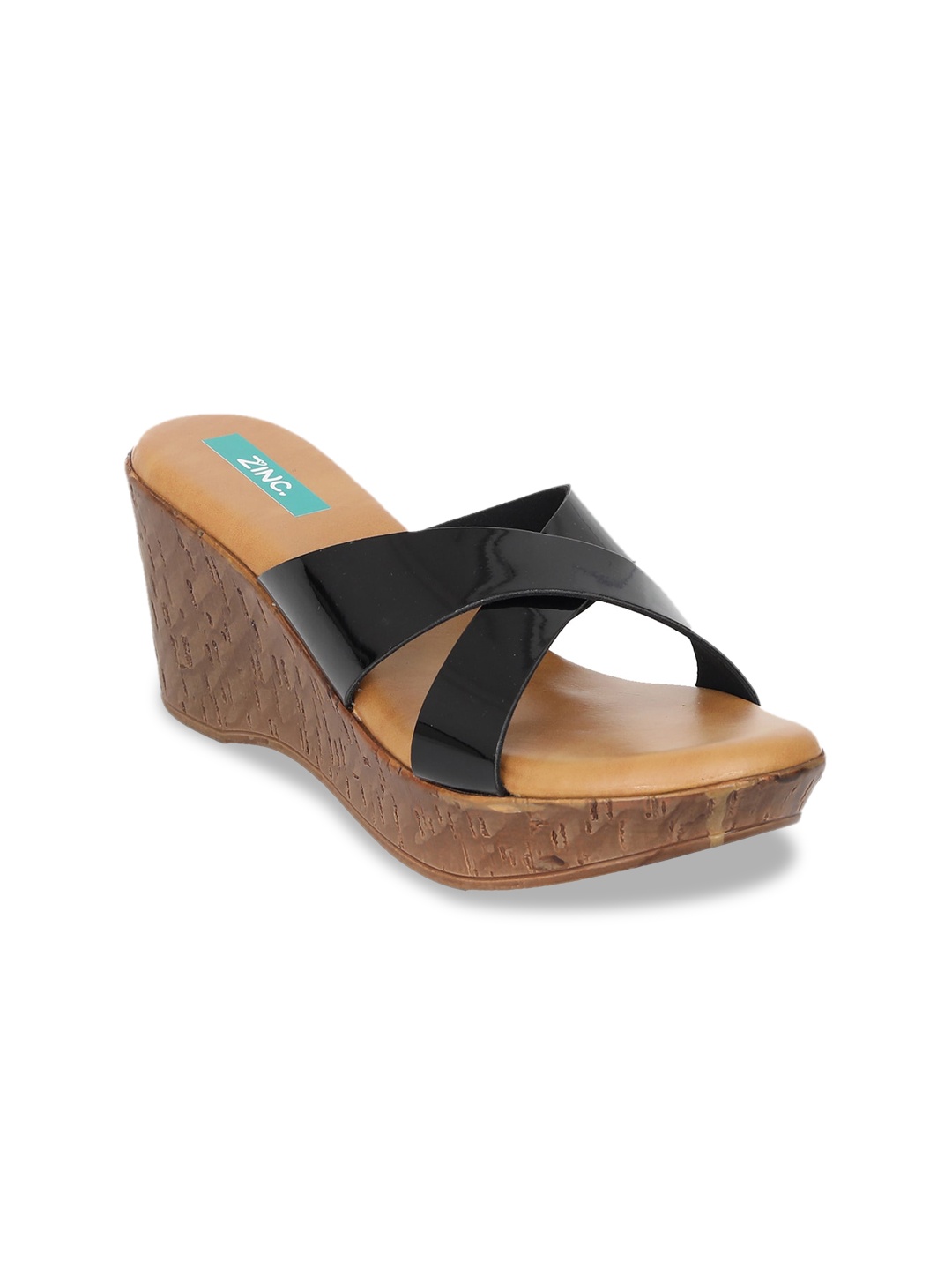 

Zyla Cross-Strap Wedge Heels, Black
