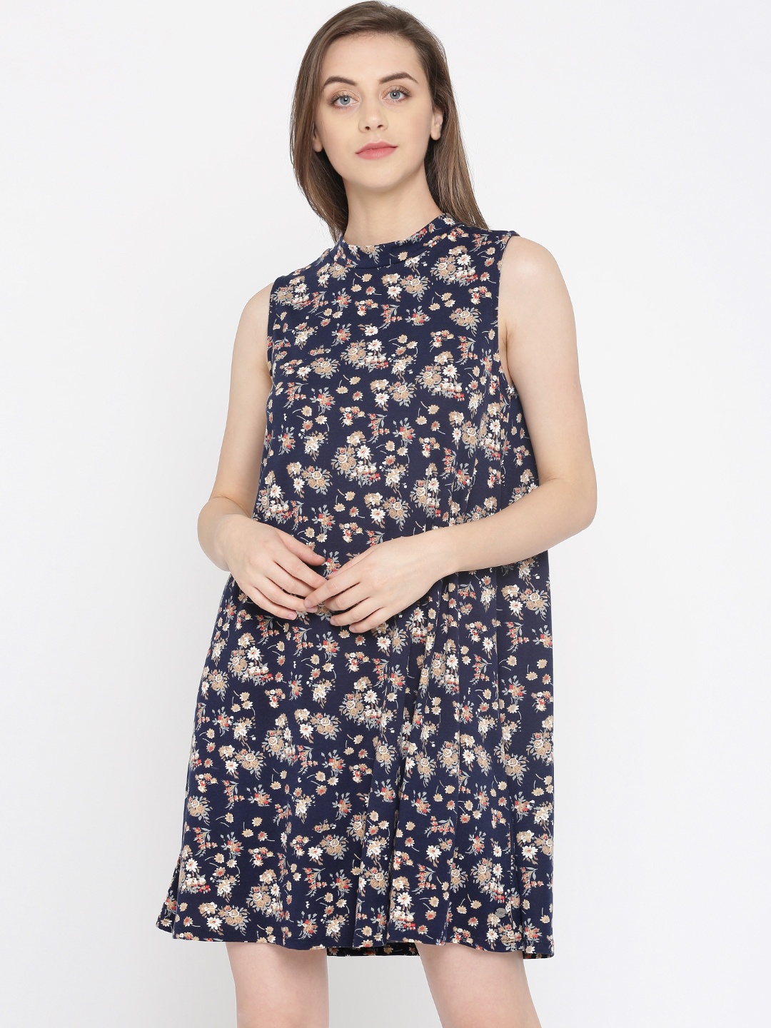 

U.S. Polo Assn. Women Navy Printed A-Line Dress, Navy blue