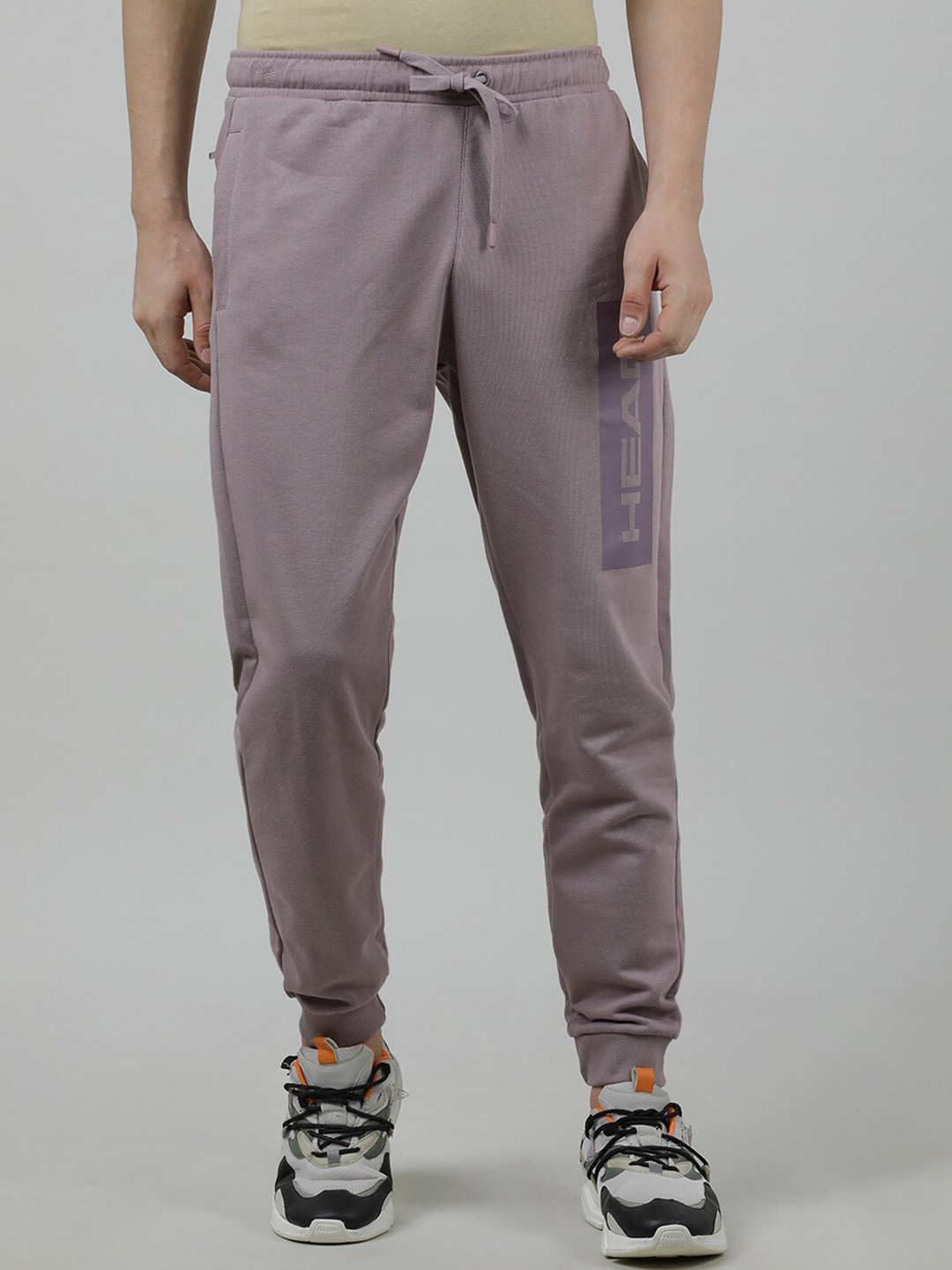 

Head Men Typography Printed Slim Fit Joggers, Lavender