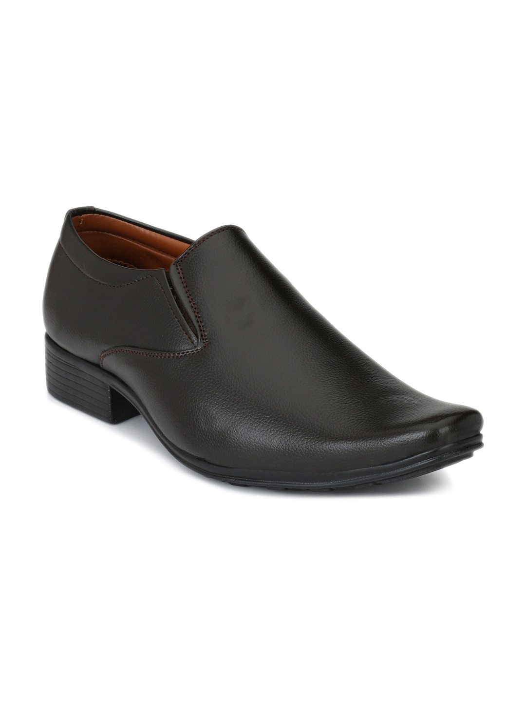 

Provogue Men Textured Formal Slip-On Shoes, Brown