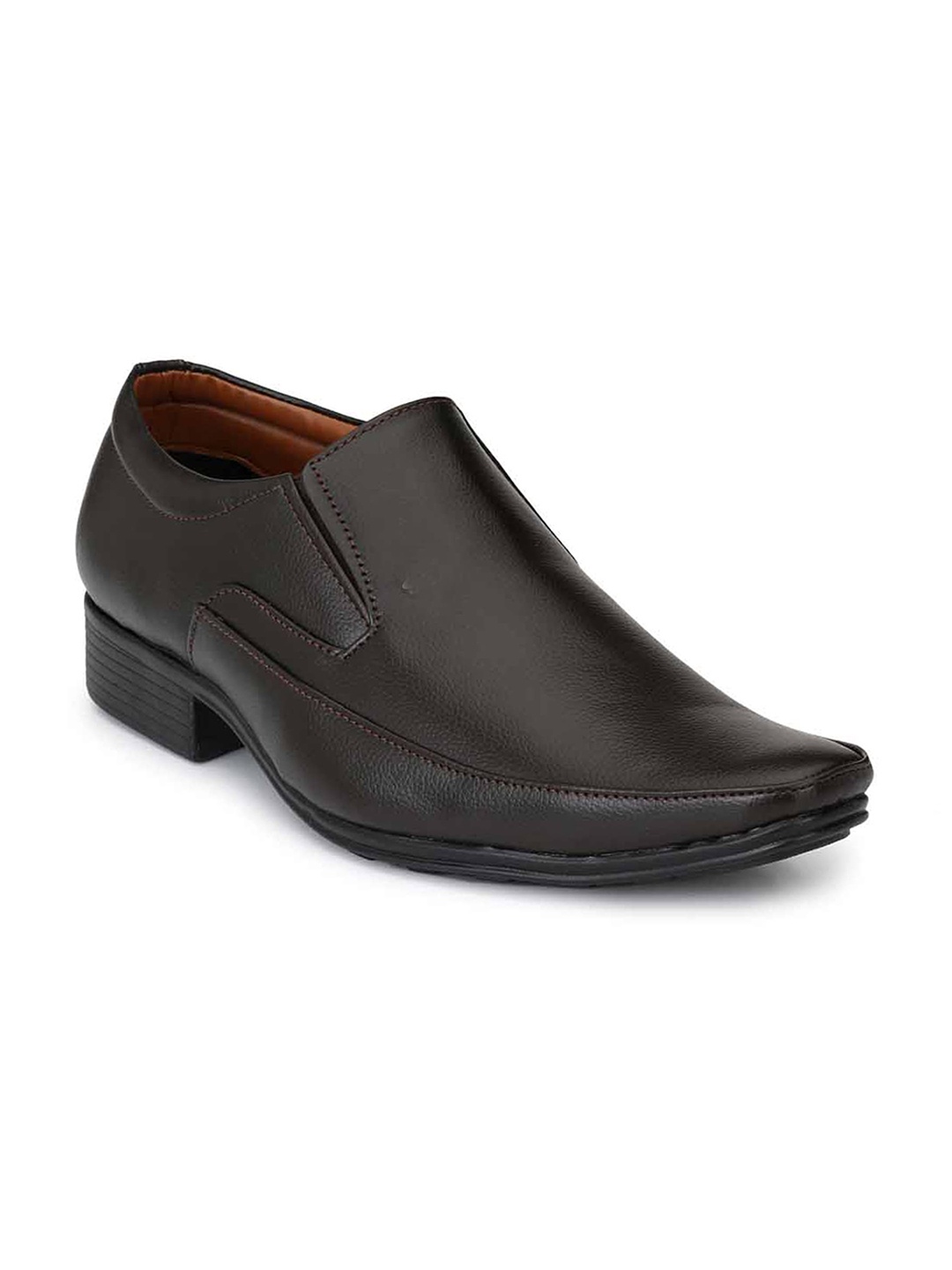 

Provogue Men Textured Formal Slip-On Shoes, Brown
