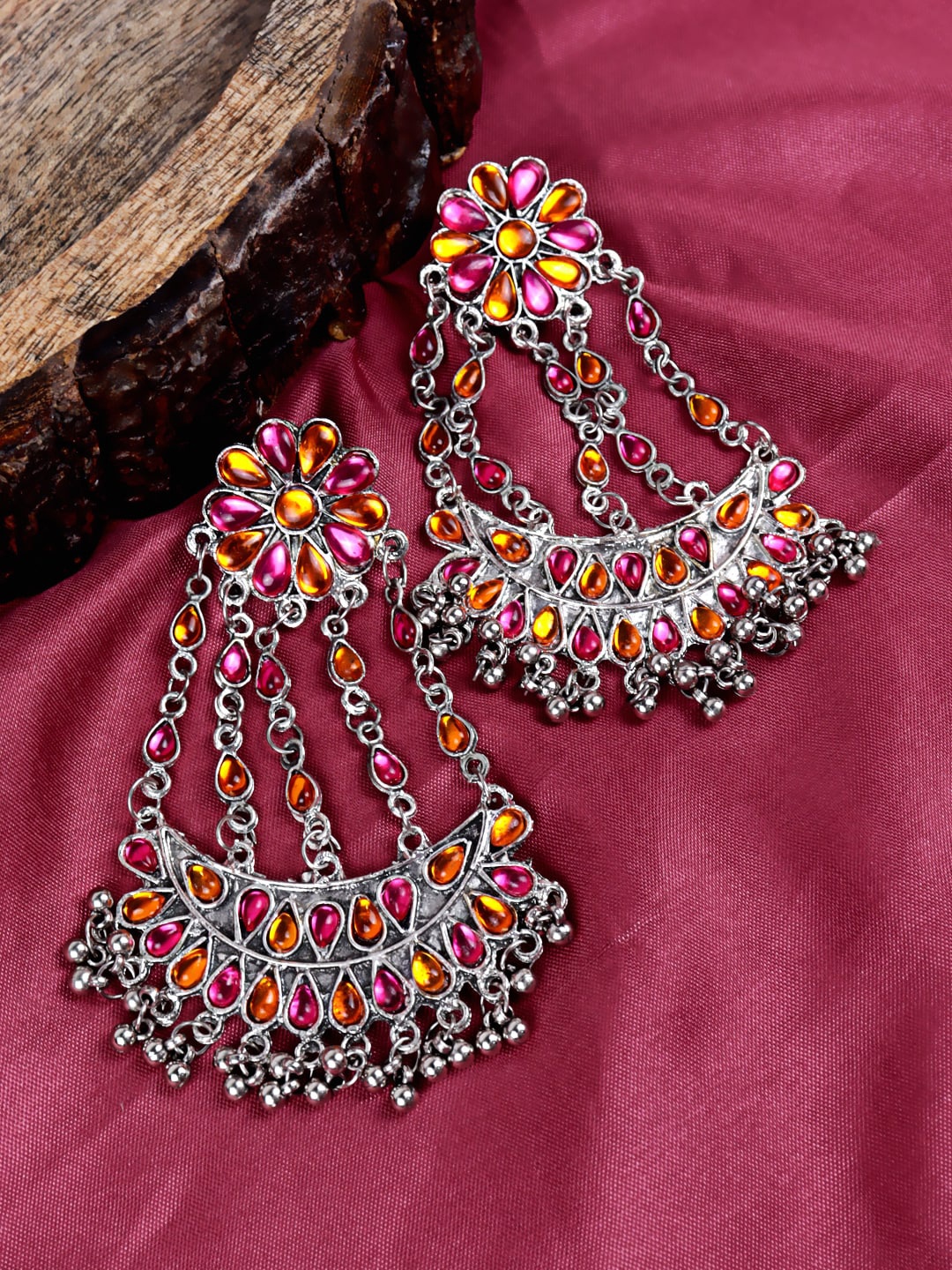 

Krelin Traditional Ethnic Classic Drop Earrings, Orange