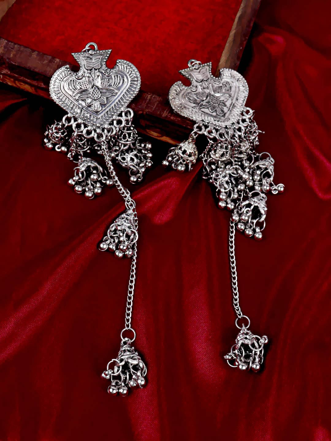

Krelin Classic Vintage Statement Drop Earrings, Silver