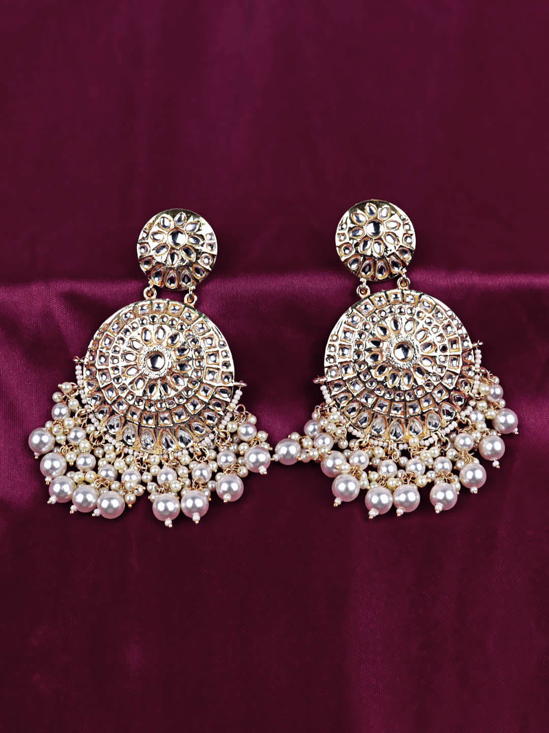 

Krelin Traditional Ethnic Circular Drop Earrings, Gold