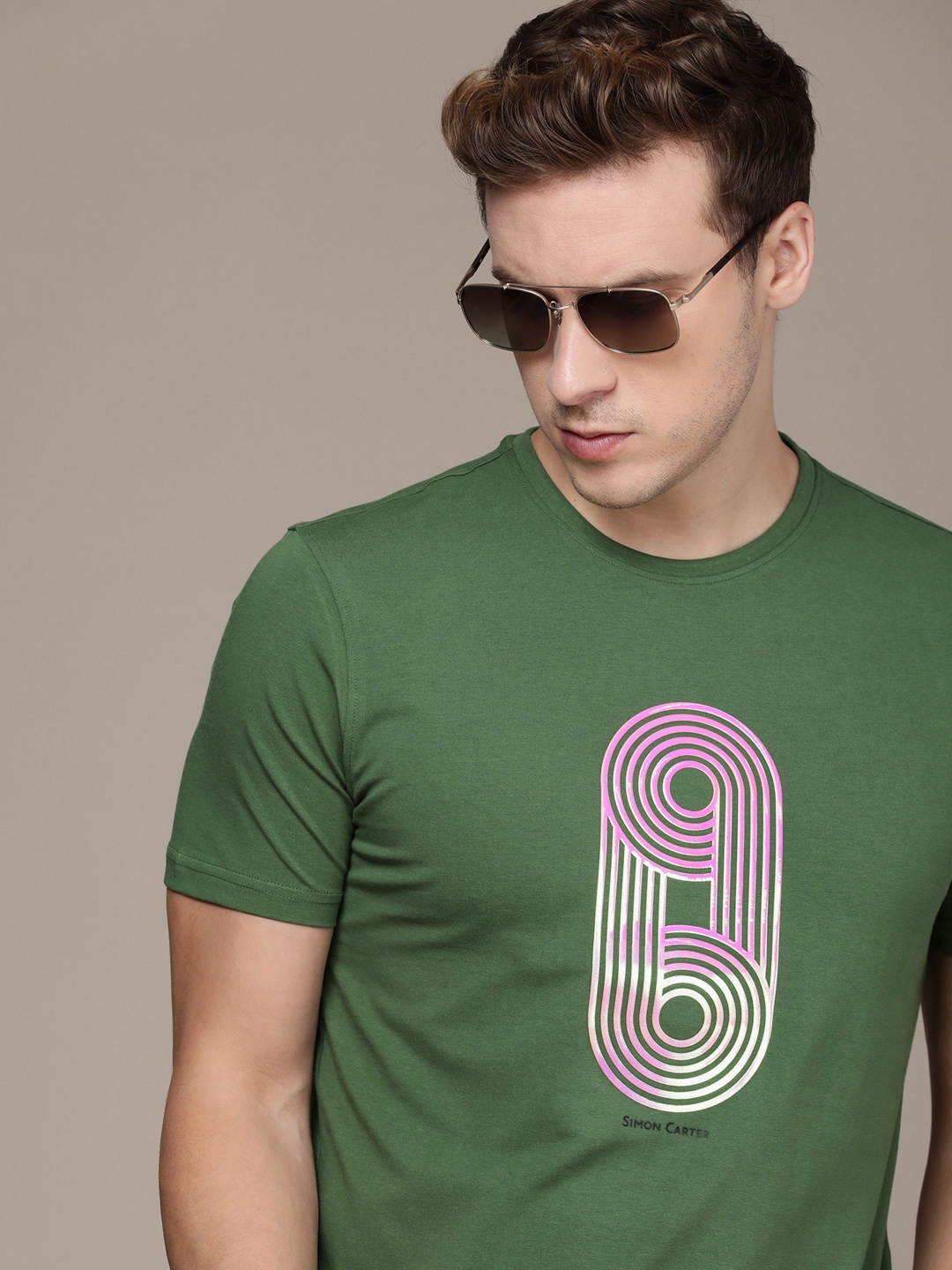 

SIMON CARTER LONDON Printed Slim Fit T-shirt, Green