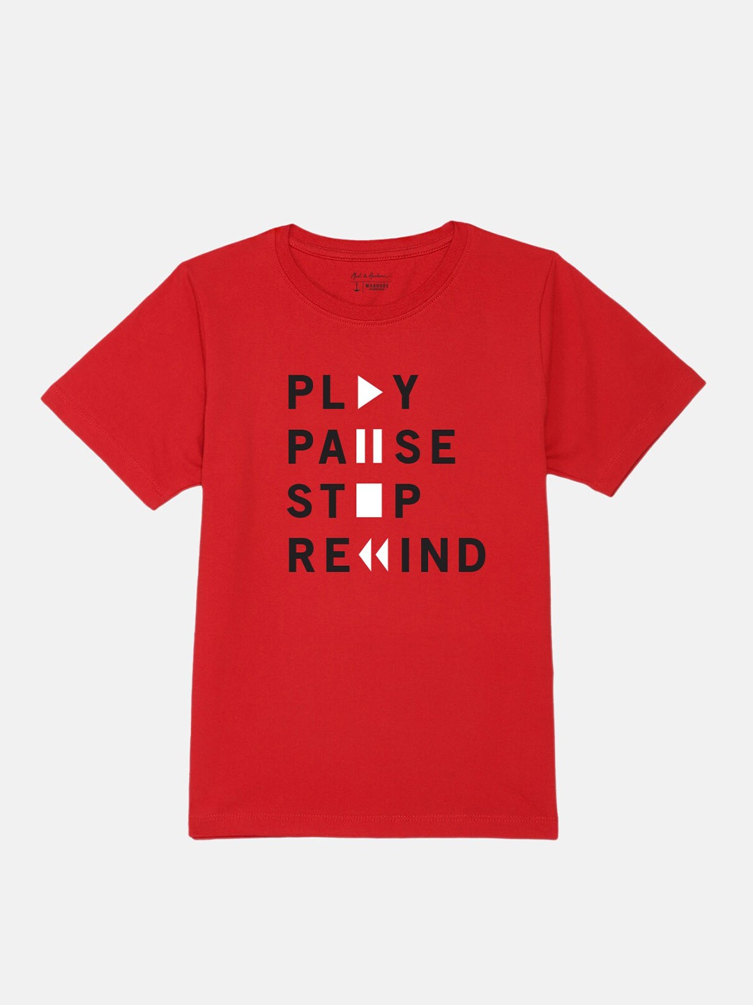 

M&H Juniors Boys Typography Printed Casual T-shirt, Red