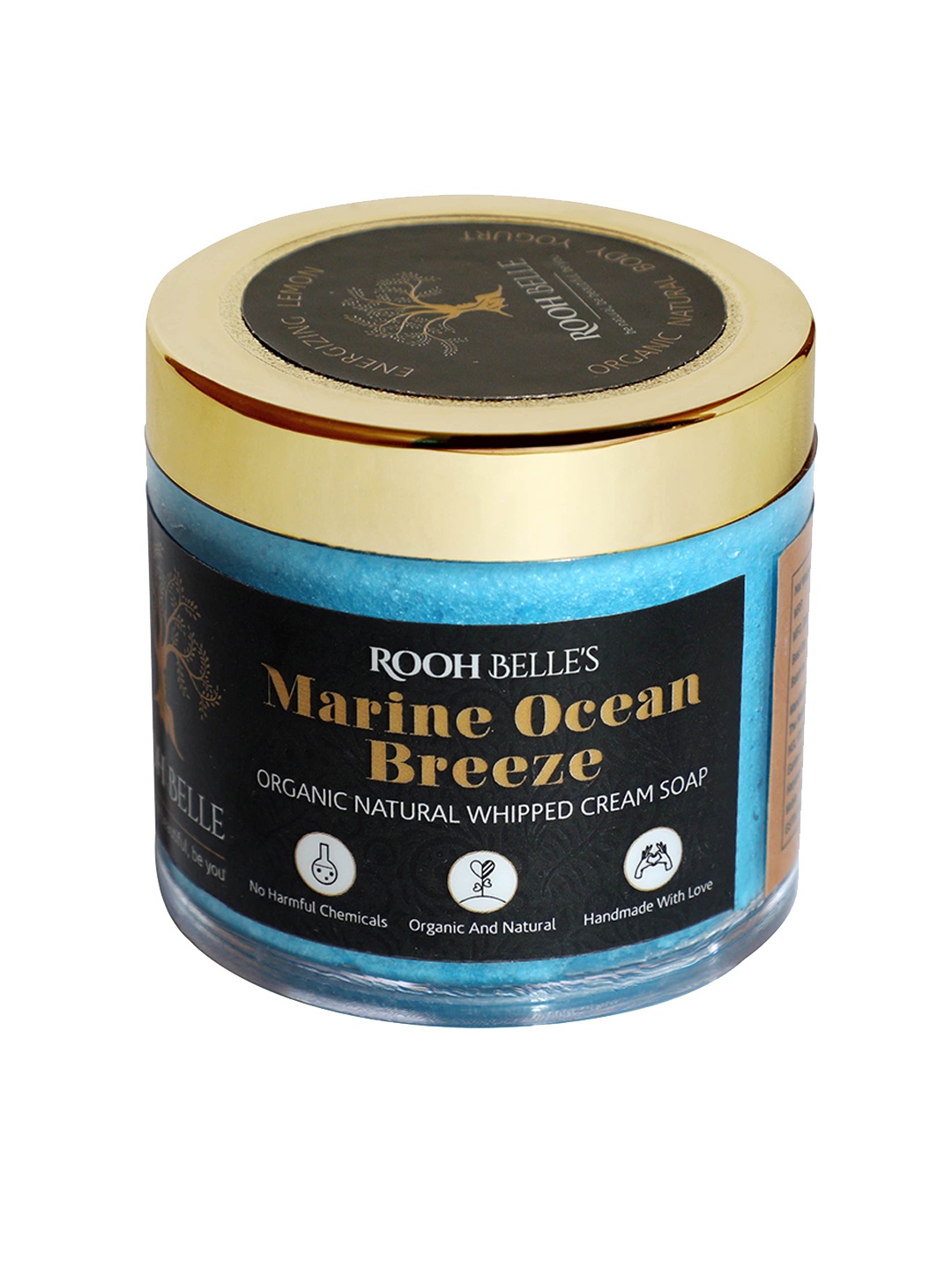 

Roohbelle Marine Ocean Breeze Organic Natural Whipped Cream Soap - 125 g, Blue