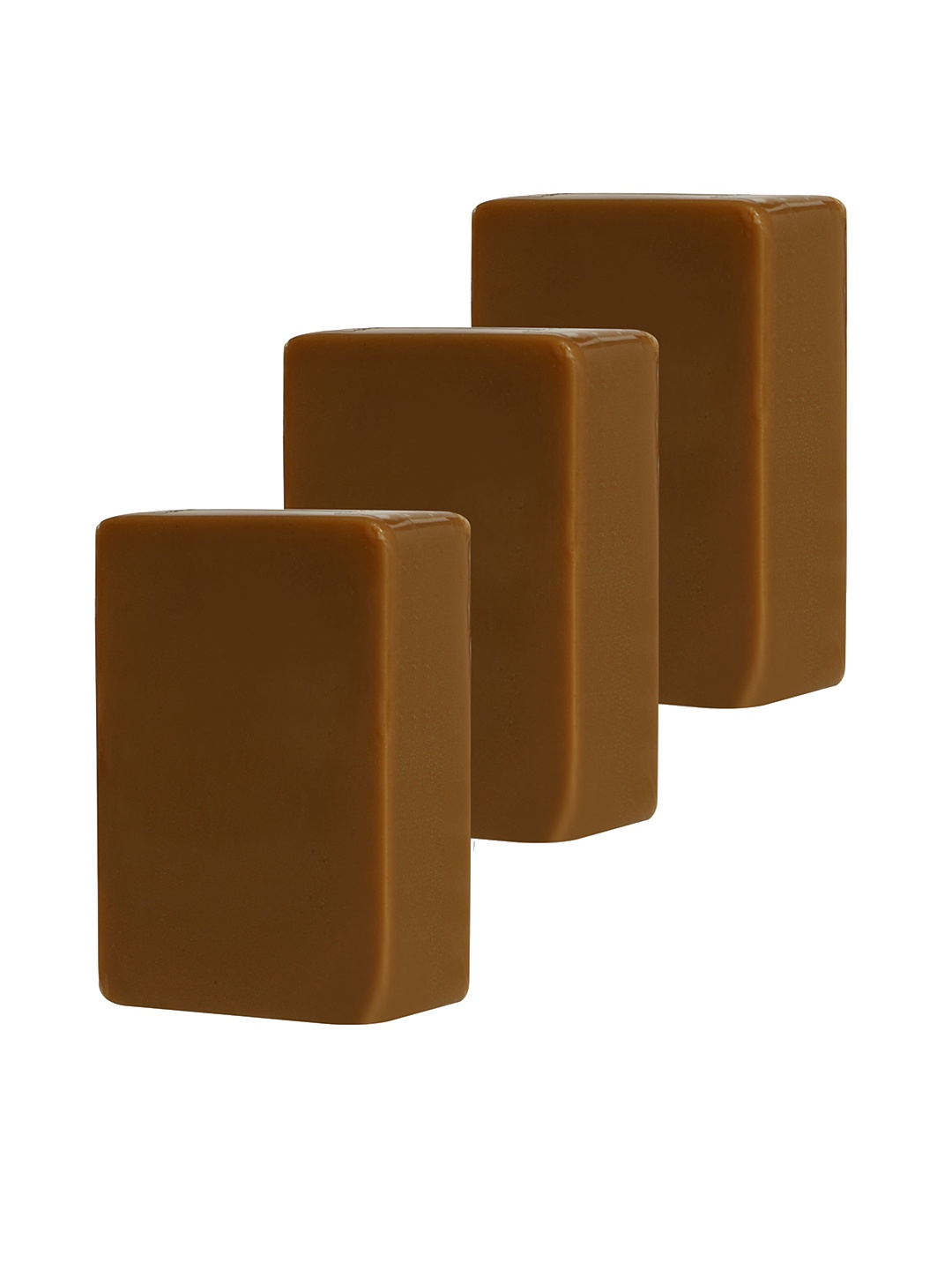 

Roohbelle Set of 3 Calming South Coffee Organic Natural Bathing Bar with Aloe - 125 g each, Brown
