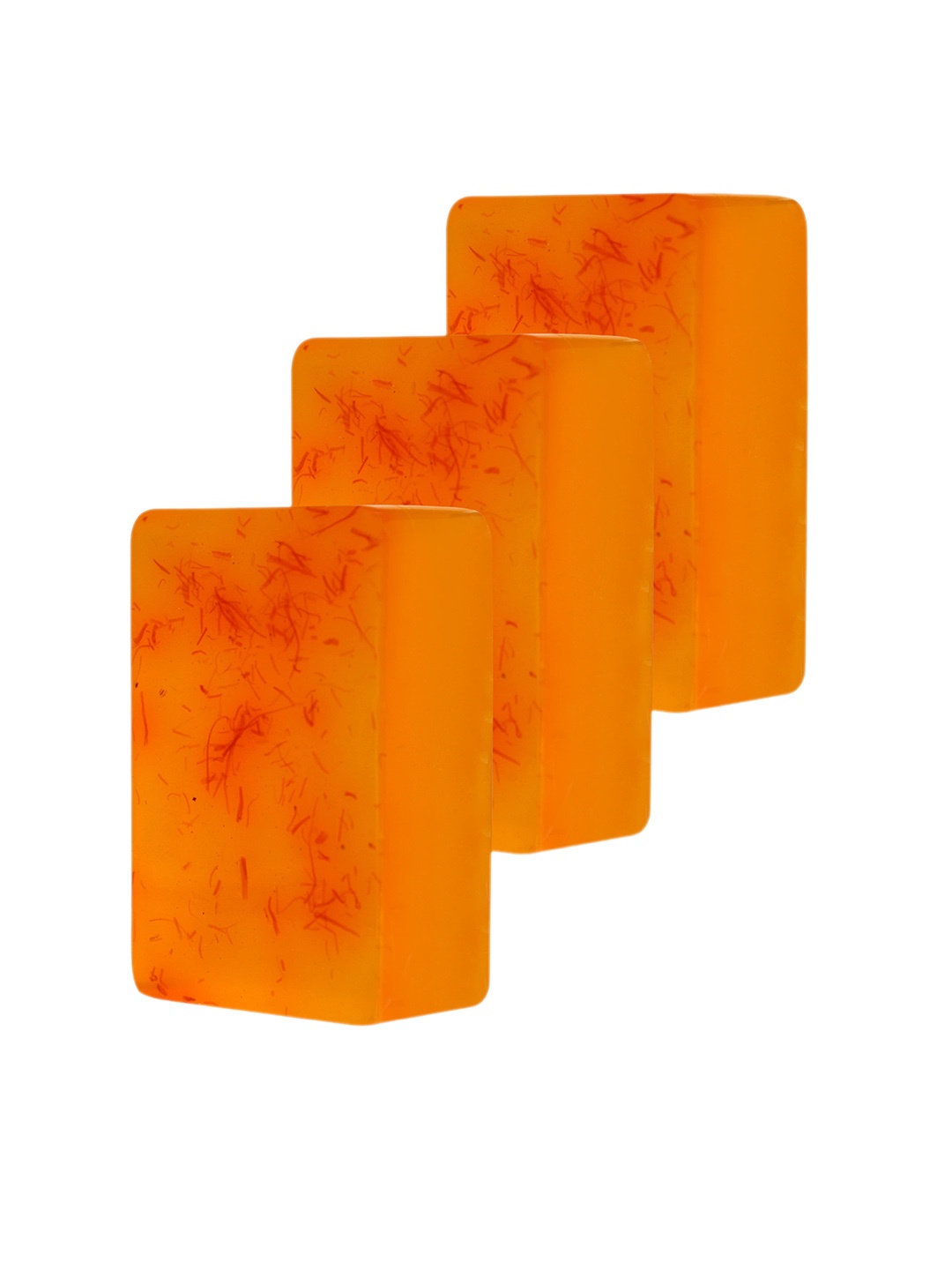 

Roohbelle Set of 3 Kesar Chandan Beauty Organic Natural Soap Bar - 125 g each, Orange
