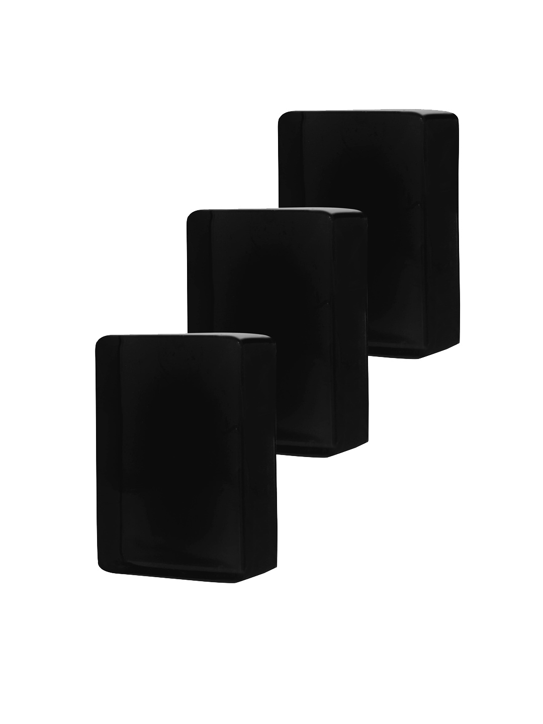 

Roohbelle Set Of 3 Organic Natural Charcoal Bar Soap - 125g Each, Black
