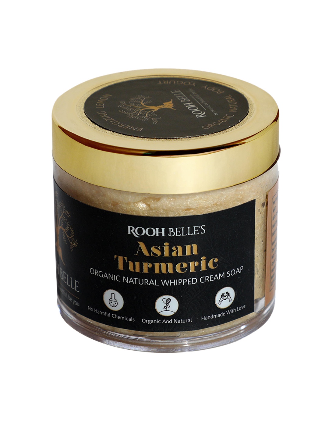 

Roohbelle Asian Turmeric Organic Natural Whipped Cream Soap - 125g, Brown