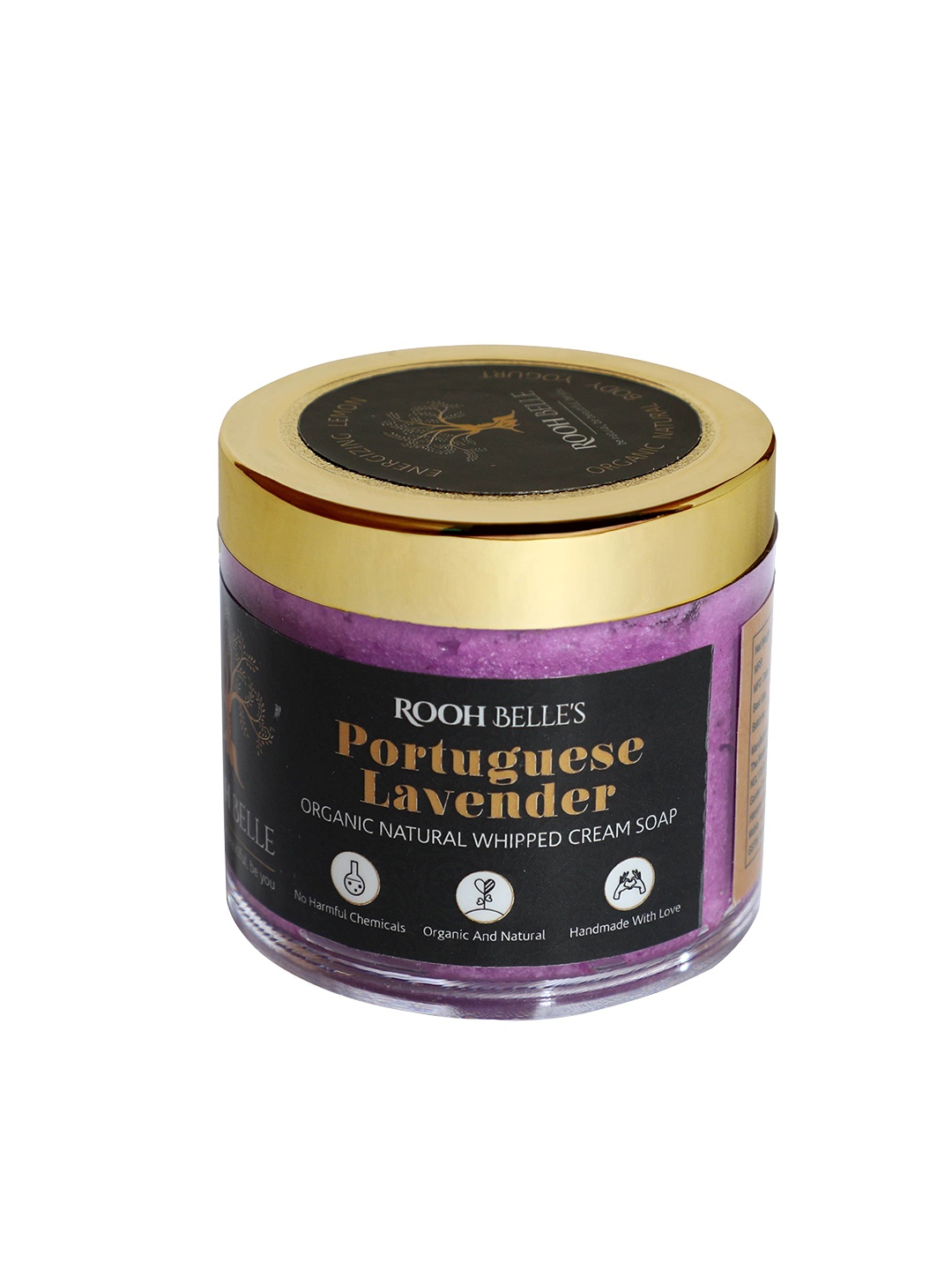 

Roohbelle Portuguese Lavender Organic Natural Whipped Cream Soap - 125g, Purple