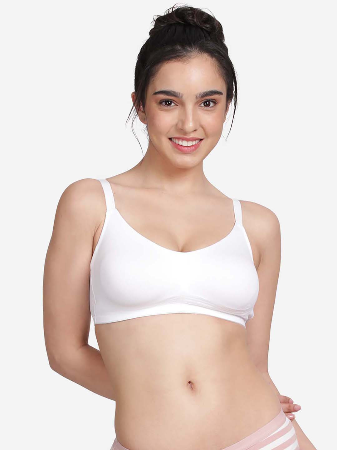 

Susie Non-Wired All Day Comfort Seamless Full Coverage Cotton Everyday Bra, White