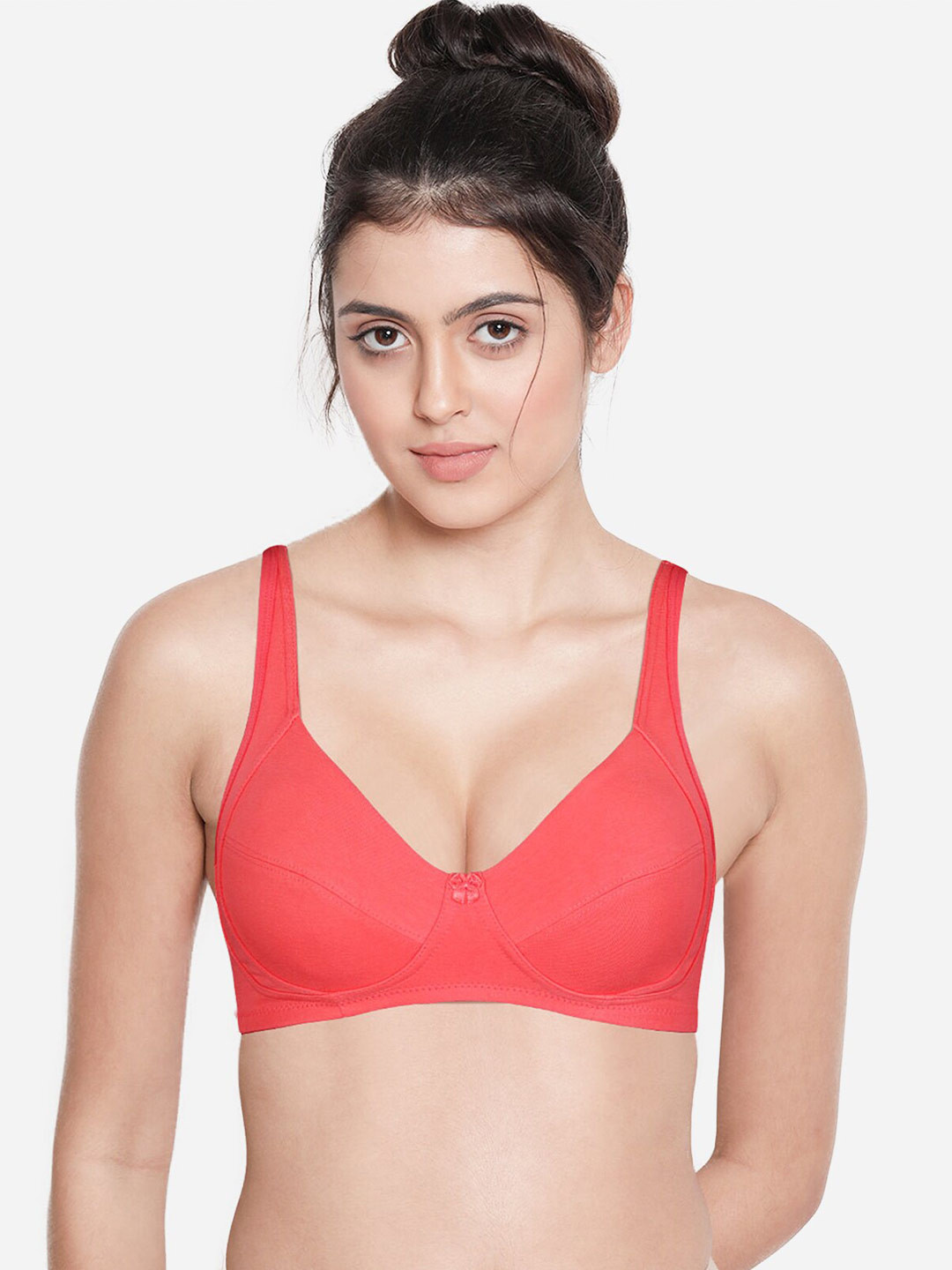 

Susie Non-Wired All Day Comfort Medium Coverage Cotton Everyday Bra, Orange