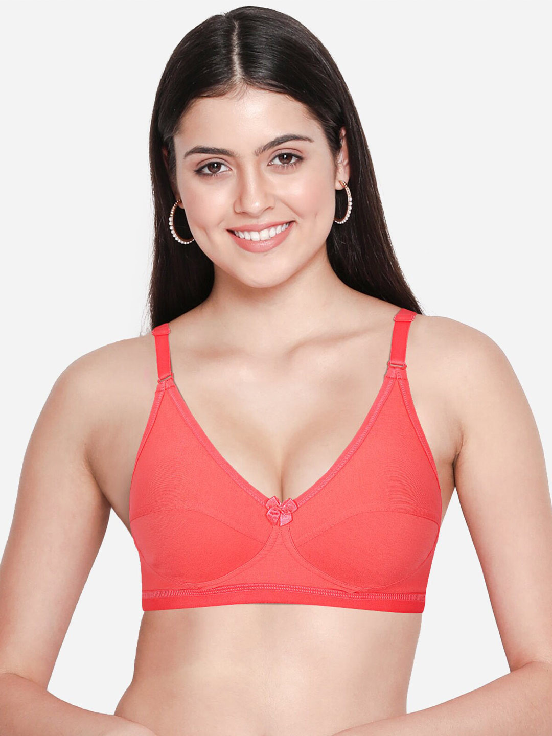 

Susie Non-Wired All Day Comfort Medium Coverage Cotton Everyday Bra, Orange