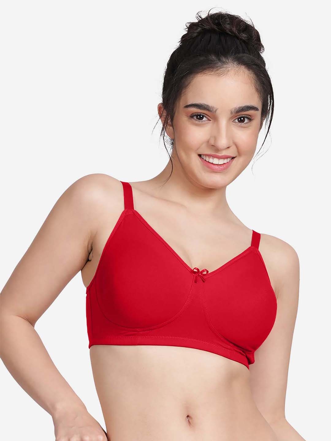 

Susie Non-Wired All Day Comfort Full Coverage Seamless Cotton Everyday Bra, Red