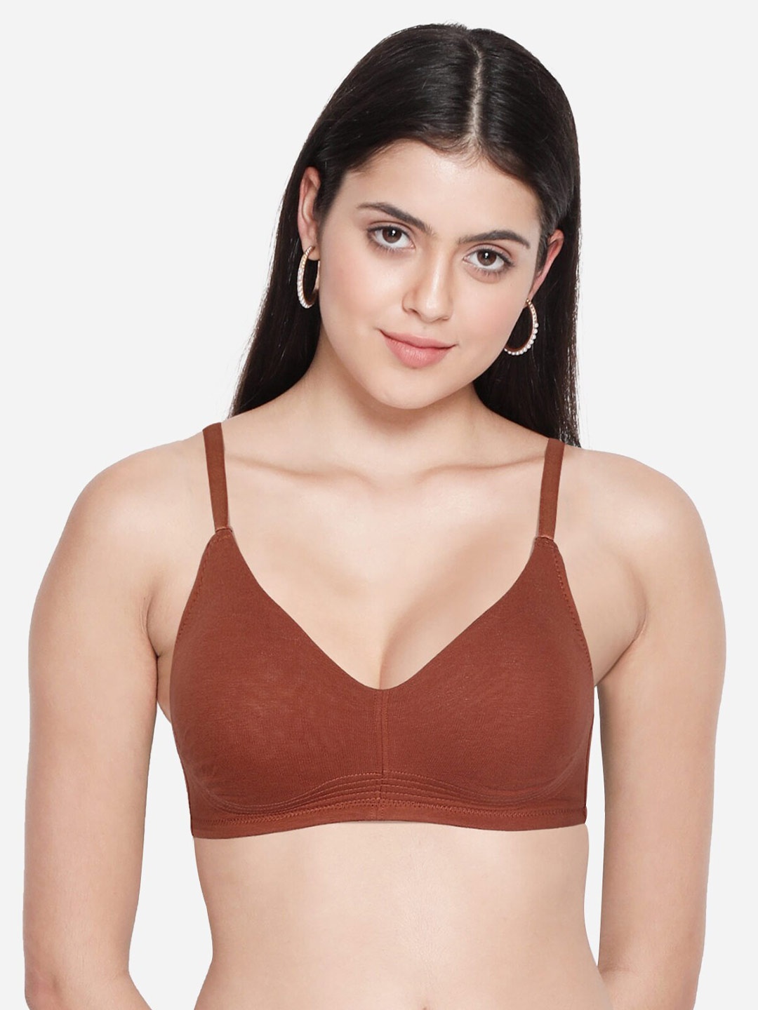 

Susie Non Padded Cotton All Day Comfort Non-Wired T-shirt Bra, Brown