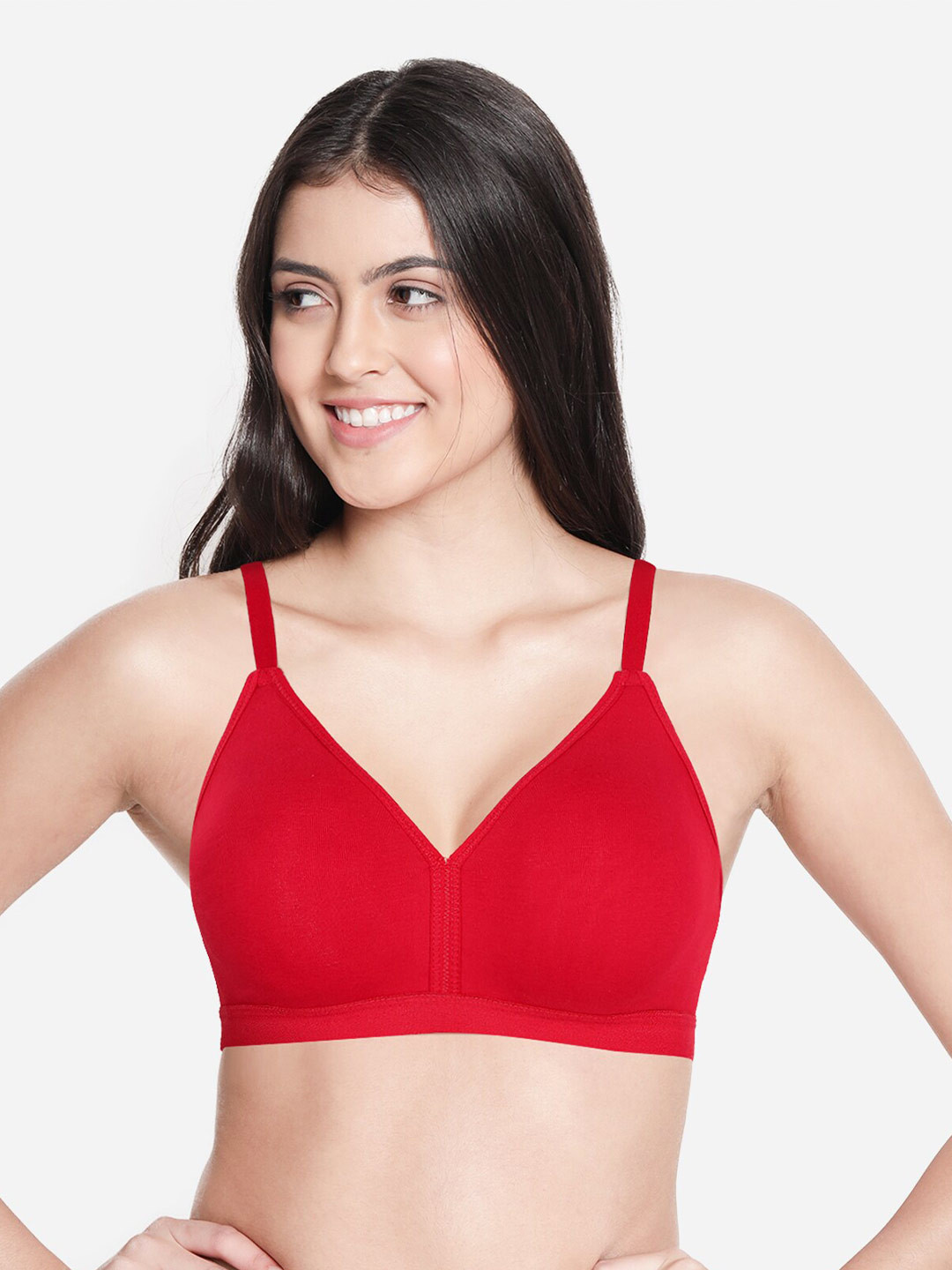 

Susie Non-Wired All Day Comfort Full Coverage Seamless Cotton Everyday Bra, Red