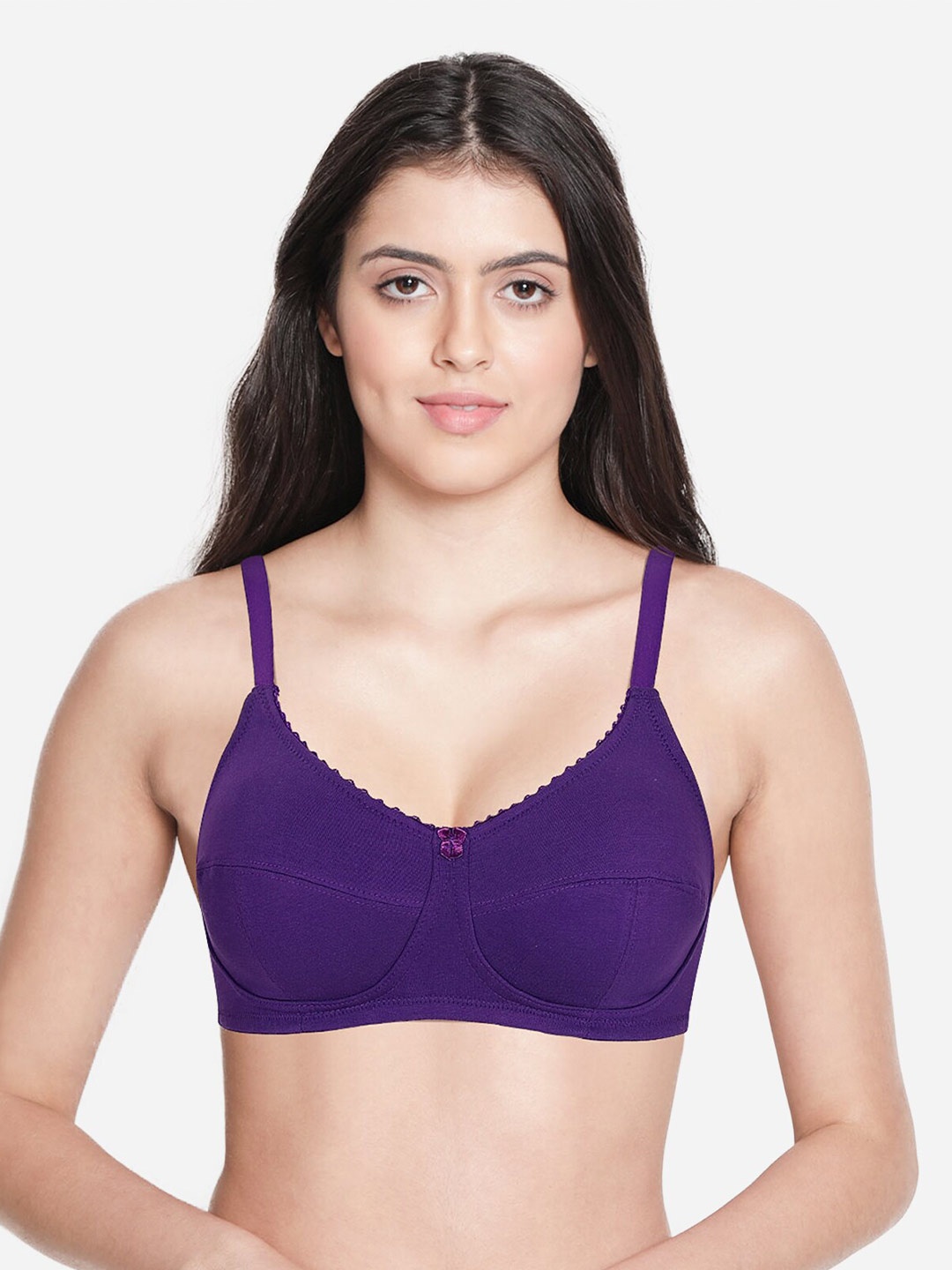 

Susie Non-Wired All Day Comfort Medium Coverage Cotton Everyday Bra, Purple